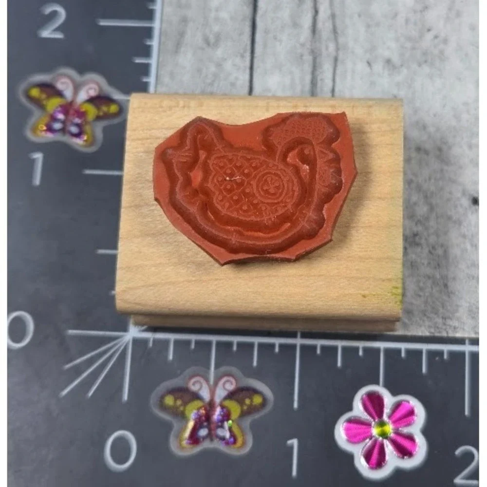 Stampin' Up! Chicken Hen Country Stitch Farm 1995 Rubber Stamp Wood #L102